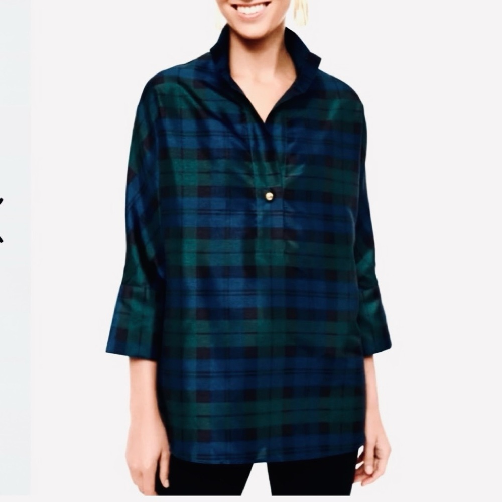Tuckernuck Blackwatch plaid Navy Blue Tunic